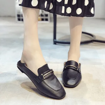Женская обувь большого размера, лоферы с квадратным носком, маленькие кожаные туфли в британском стиле, универсальные туфли в горошек на плоской подошве