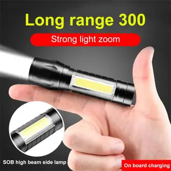 Мощный светодиодный фонарик Перезаряжаемый USB 18650 Водонепроницаемый Зум Рыбалка Охота 100000 Люмен Тактический светодиодный фонарик