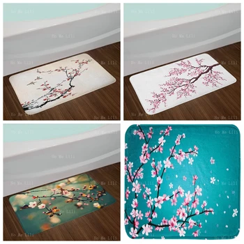 Природа Весна Ветви вишни, цветы В тематике японской Сакуры, традиционные бутоны и птицы, художественные работы в стиле Фланелевых ковриков на полу