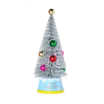 Искусственная мини-Рождественская елка со светодиодными шариками для праздничной вечеринки, декор для праздников, прямая поставка