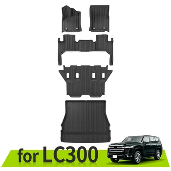 3D Коврики для Багажника Toyota Land Cruiser LC300 7seat Противоскользящие Водонепроницаемые Аксессуары TPE Для Вождения Левой И Правой рукой