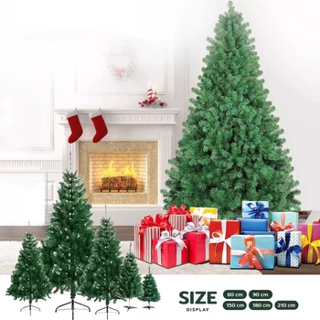 Рождественская Елка Высотой 210 180 см Из ПВХ-Материала Для Защиты Окружающей Среды С Большим Зеленым Высококачественным Шифрованием Arbol De Navidad