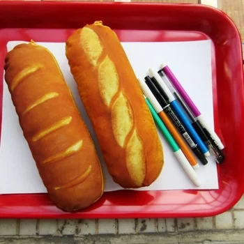 Кавайный чехол для ручек с хлебом Большой емкости, Забавная Индивидуальная сумка-пенал, Детский подарок, Канцелярские принадлежности для школы