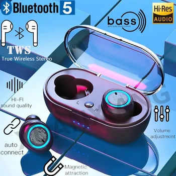 наушники y50 TWS Bluetooth Наушники 5.0 Беспроводная bluetooth-гарнитура Hi-Fi стереогарнитура Беспроводные наушники-вкладыши с сенсорным управлением