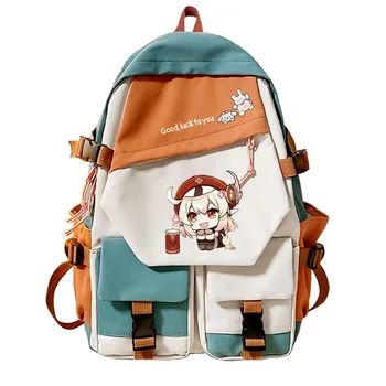 Школьная сумка для подростков Genshin Impact, повседневная сумка, Детский рюкзак разных цветов, сумка с мультяшным принтом, рюкзак для мальчиков и девочек