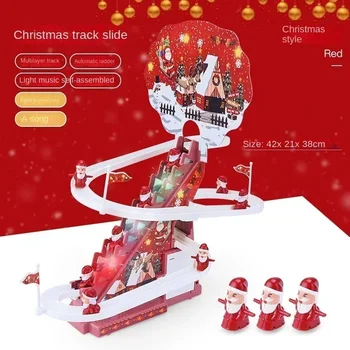 Популярное Раннее образование, Санта-Клаус, Поднимающийся по лестнице, Электрическая дорожка, Светомузыка, Рождественский Подарок, Детские Электронные Игрушки, Игровой набор
