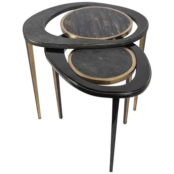 Роскошный латунный журнальный столик в стиле ретро, кофейный столик особой формы, комбинированный столик для гостиной отеля, домашний столик для гнездования павлинов из 2 частей