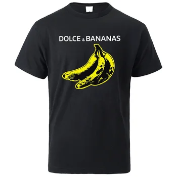 Мужские хлопчатобумажные футболки с принтом Dolce Bananas, летние дышащие повседневные топы Оверсайз с коротким рукавом, винтажные топы, мужская футболка, одежда