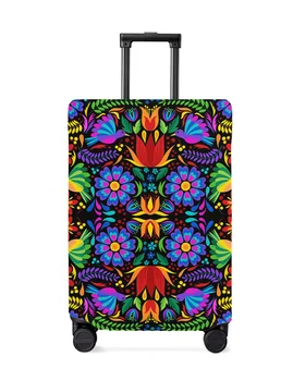 Красочный чехол для багажа с абстрактным мексиканским цветком, эластичный чехол для чемодана, пылезащитный чехол для багажа для 18-32-дюймового дорожного чемодана