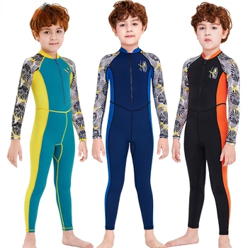 Новый детский купальник, солнцезащитный крем для мальчиков, быстросохнущий костюм медузы среднего и большого размера с длинными рукавами, встроенный купальник