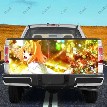 Наклейка на заднюю дверь грузовика из аниме Tsukihime с HD-графикой, универсальная, подходит для полноразмерных грузовиков, устойчива к атмосферным воздействиям и безопасна для автомойки