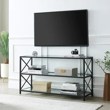 Прямоугольная подставка для телевизора с диагональю телевизора до 50 дюймов из черненой бронзы, подставка для телевизора для гостиной, мебельный шкаф