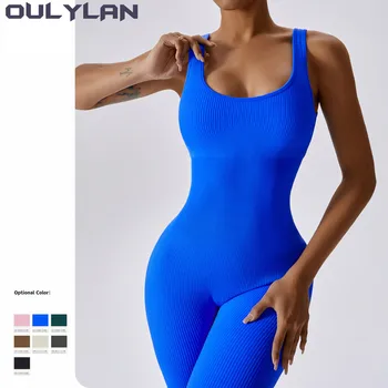 Эластичное боди Oulylan, спортивная одежда с эффектом пуш-ап, бесшовный цельный костюм для йоги, подтягивающий живот, Набор для фитнес-тренировок
