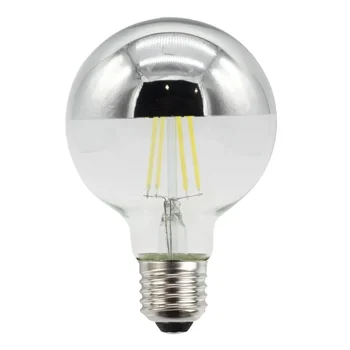 Бестеневая лампа G80, посеребренная светодиодная лампа накаливания, декоративная лампочка, теплый свет электрическая лампочка 220V 4W6W E27 B22