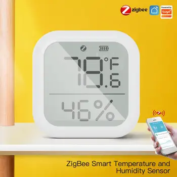 Moes Tuya ZigBee Датчик температуры и влажности, гигрометр, термометр-детектор, ЖК-дисплей, умный дом