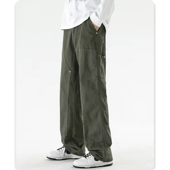 Новые осенние винтажные брюки-карго для пиломатериалов, мужские мешковатые джинсы