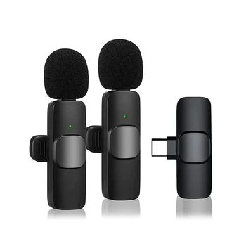 Беспроводной петличный микрофон для USB-C, шумоподавления Plug and Play, автоматической синхронизации микрофона на лацкане В прямом эфире, видеоблогеров, интервью