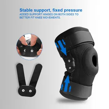 Шарнирный наколенник для поддержки боковых стабилизаторов надколенника с ремешком Спортивные наколенники для защиты колена и облегчения боли