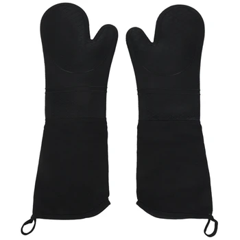 1 пара профессиональных силиконовых прихваток, перчатки для выпечки, термостойкие перчатки длиной до локтя