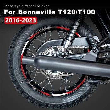 Наклейка на колесо мотоцикла Водонепроницаемая полоса на ободе для Bonneville T120 Аксессуары T100 Черный 2016-2023 2019 2020 2021 2022