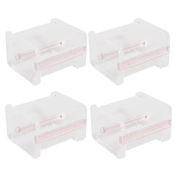 4 Упаковки Прозрачного Видимого настольного Мульти-диспенсера для клейкой ленты Washi, резака для ленты, держателя рулонной ленты