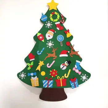Рождественская елка из фетра для детей, Санта-Клаус, Снеговик, Веселые Рождественские украшения для дома Navidad 2022, Новогодний Орнамент, декор