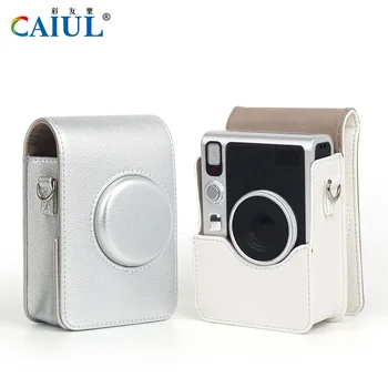Подходит для Fujifilm Instant Mini Evo Серебристо-Белый Кожаный Чехол Для Хранения Искусственная Кожа Ретро Камера Защитная Сумка Сумка Для Фотосъемки