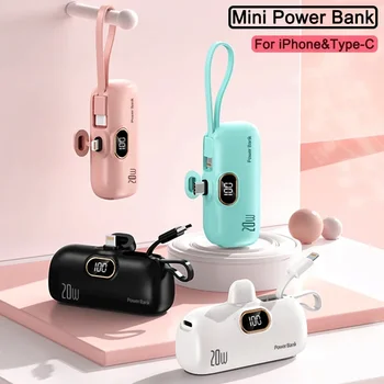 Портативный мини-блок питания емкостью 10000 мАч, внешний аккумулятор, быстрое зарядное устройство Power Bank Type C Plug Play для iPhone Samsung Huawei Xiaomi