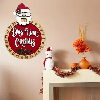 Рождественский Календарь Санта Клауса Деревянные Рождественские Подвесные знаки обратного отсчета Обратный отсчет Праздничных украшений Календарь Рождество O3A1