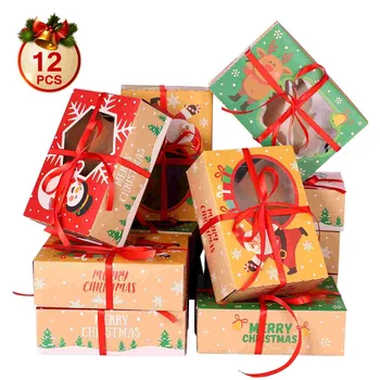 Рождественская Коробкаpaperbox Шоколадное сладкое печенье Канун праздника Санта-Клауса, конфеты, угощение для вечеринки