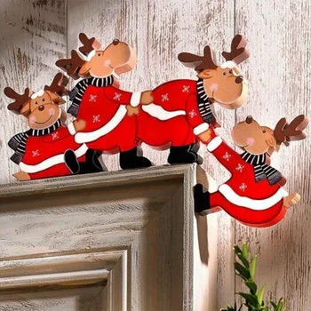 Рождественский Деревянный Дверной Орнамент Веселые Рождественские Украшения Для Дома 2022 Xmas Navidad Натальные Подарки С Новым Годом 2023 Новый Год