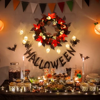 Венки на Хэллоуин, Праздничные украшения для сада на окнах и дверях в День Благодарения