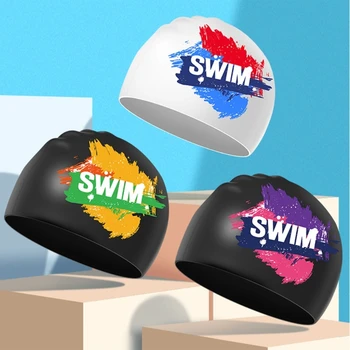 Высокоэластичная силиконовая шапочка для плавания для взрослых с длинными или короткими волосами, эргономичный 3D дизайн, водонепроницаемая шапочка для плавания, шапочка для бассейна GXMF