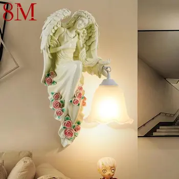 8 М Современный Ангел Настенный Светильник Крытый Светодиодный Белый Креативный Европейский Бра из Смолы для Декора Дома, Гостиной, Спальни