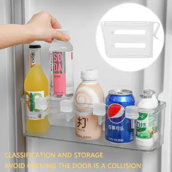 Выдвижная перегородка холодильника, Стеллаж для хранения продуктов, Пластиковая перегородка, Шина для хранения Кухонных принадлежностей