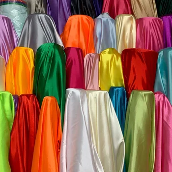 100*150 см Имитация Шелка Атласная Ткань Подкладка Шелковая Атласная Ткань Для Одежды Внутреннее Украшение Ручной Работы DIY Швейный Материал 32 цвета