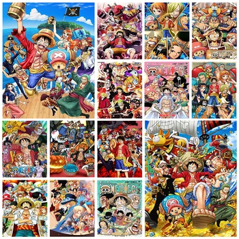 5D Поделки из японского аниме, алмазная живопись, король пиратов Lufei, пиратская группа, вышивка крестом, алмазная мозаика ручной работы, художественный подарок