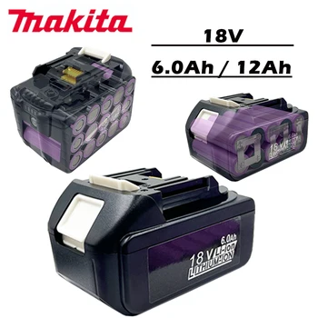 100% Совместимый Литий-ионный Аккумулятор для Электроинструмента Makita 18V 6.0Ah/12Ah LXT BL1860B BL1860 BL1850 DHP482RFX9