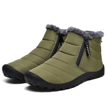 Хлопчатобумажная обувь для мальчиков минус 40 градусов, мужские зимние меховые теплые зимние ботинки на флисовой подкладке на открытом воздухе