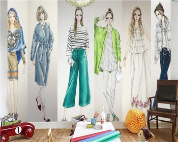 beibehang High classics классические обои papel de parede модный магазин одежды для девочек парикмахерская фоновая иллюстрация tapety