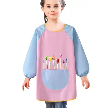 Детский фартук с карманом, модный детский халат для рисования, товары для малышей, Многоразовый фартук для рисования и письма