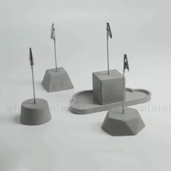 Простой цементно-бетонный держатель для визитных карточек силиконовая форма эпоксидная форма держатель для карточек своими руками украшение стола