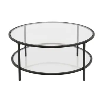 Чайный столик из круглого стекла для гостиной, домашнего использования, закаленный и простой