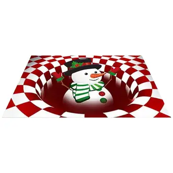 Рождественская Иллюзия Коврик 3D Визуальные Оптические Коврики Для Пола Нескользящий Коврик С Оптической Иллюзией Ковер Для Гостиной Столовой Спальни