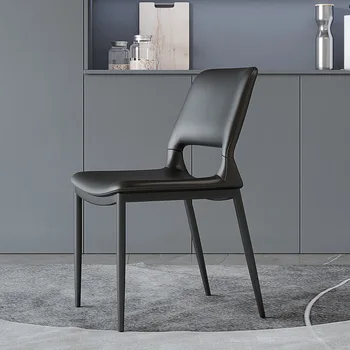 Итальянский минималистичный современный обеденный стул поли уретановый стул Скандинавский минималистичный обеденный стул роскошный домашний кожаный обеденный стул de