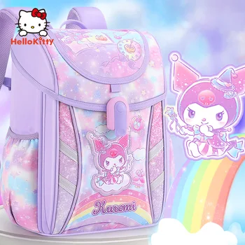 Школьная сумка Hello Kitty для девочек из начальной школы 2023 Новинка, девочки, двое детей, легкая симпатичная школьная сумка для похудения