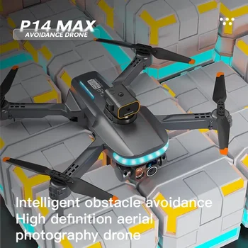 Беспилотный летательный аппарат P14Max с интеллектуальным обходом препятствий, Складная Двойная камера 8K HD GPS, Профессиональный БПЛА, Бесщеточный Мини-самолет