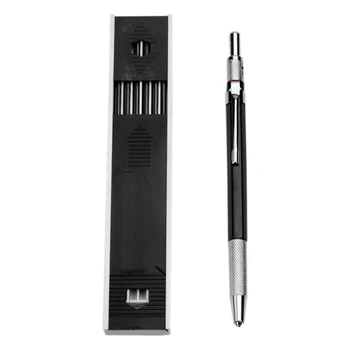 2шт Механический карандаш 2,0 мм, грифель для черновых рисунков, Плотницкое рукоделие, художественные наброски С 24 сменными штучками - черный