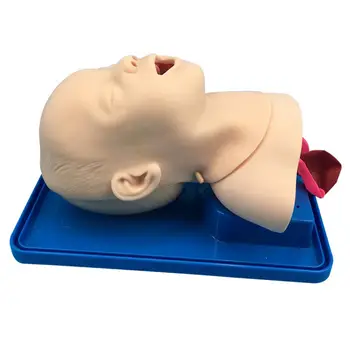 Модель интубации трахеи младенца Прочный тренажер для управления дыхательными путями ребенка-трахеи для обучения имитации оказания первой помощи