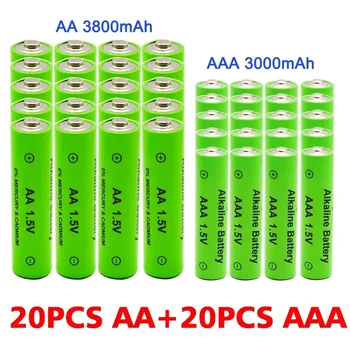 AAA + AA перезаряжаемая щелочная батарея AA 1,5 В 3800 мАч - 1,5 В AAA 3000 мАч, фонарик, игрушечные часы, MP3-плеер, бесплатная доставка